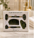 Set Masajeador Facial Rodillo Jade + Gua Sha