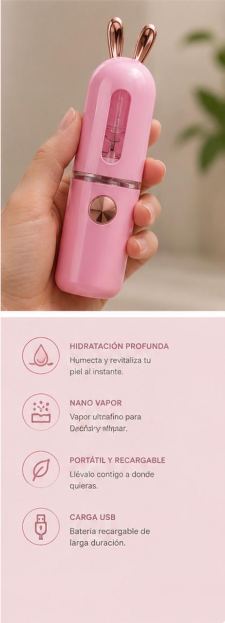 Vaporizador Facial Portátil Conejo