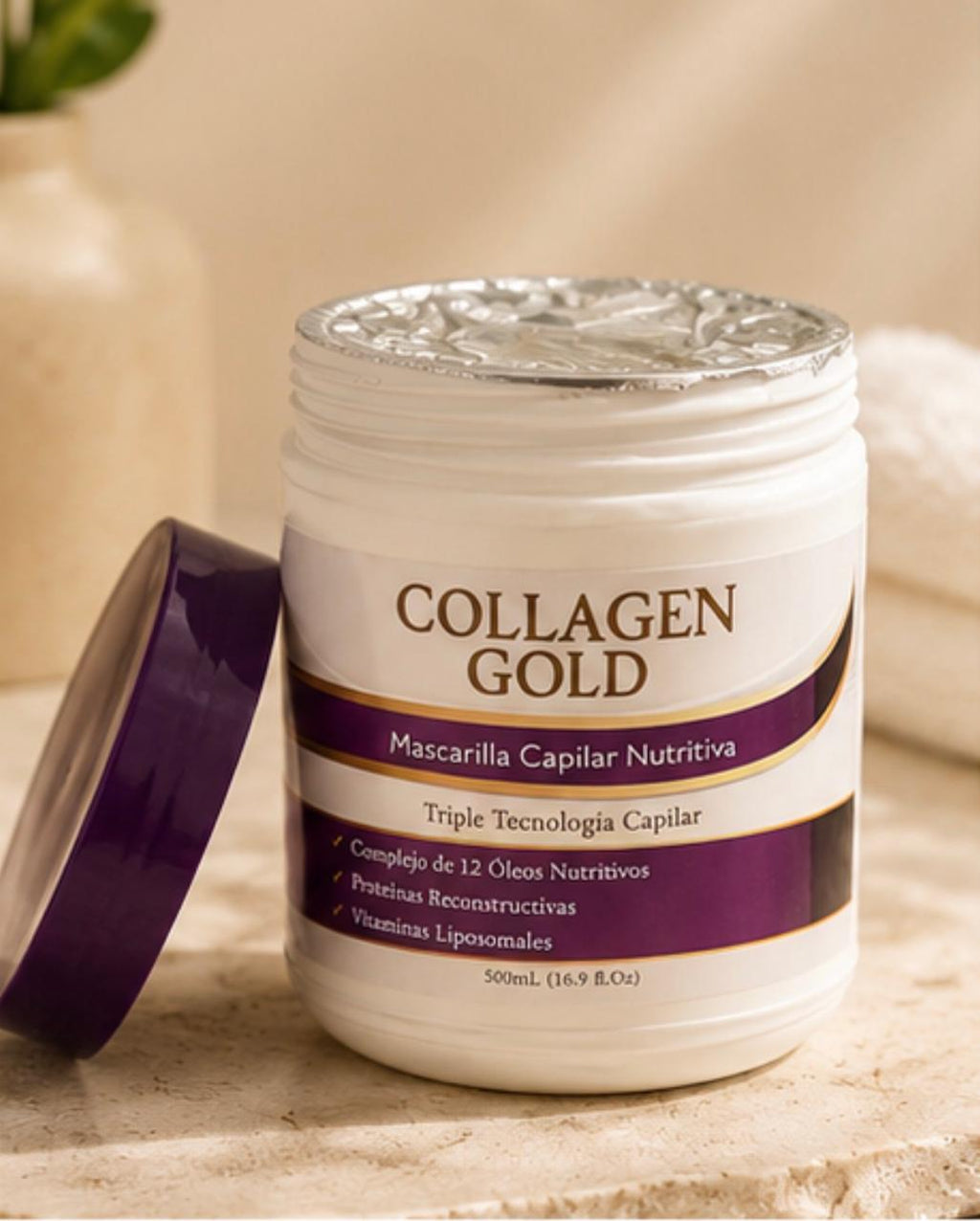 Collagen Gold — Mascarilla Capilar Nutritiva Triple Tecnología